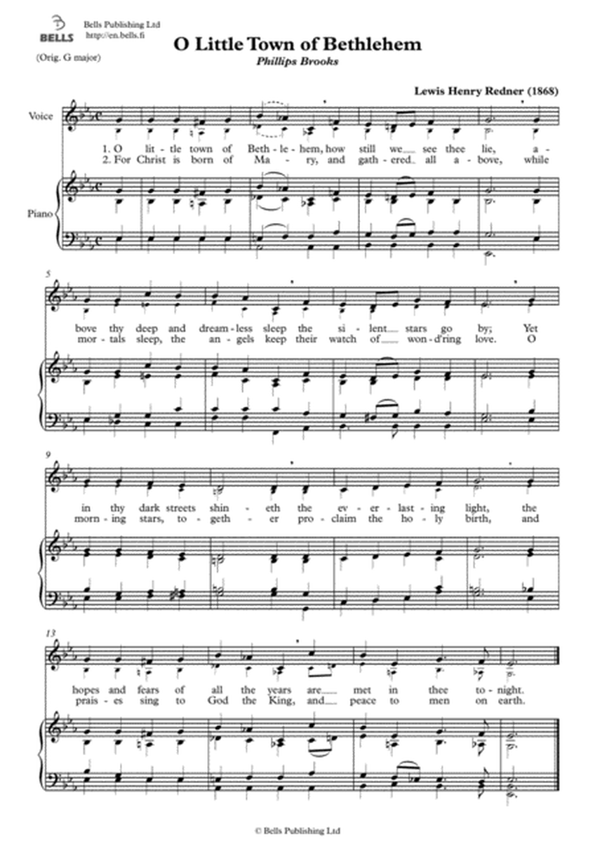 O Little Town of Bethlehem (Duet) (E-flat Major)