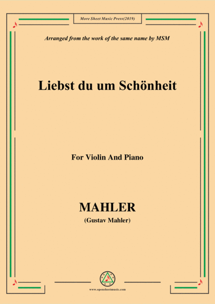 Mahler-Liebst du um Schönheit, for Violin and Piano image number null