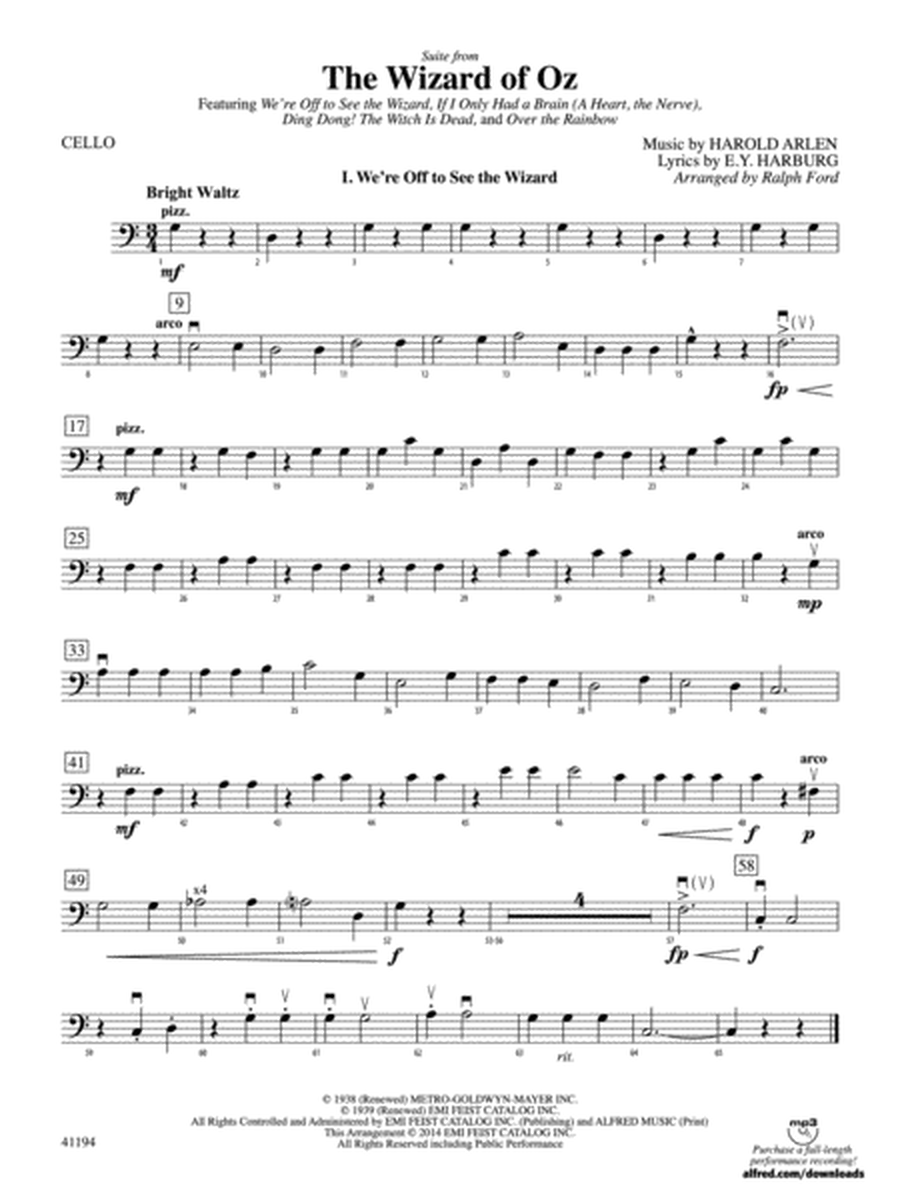 The Wizard of Oz, Suite from: Cello