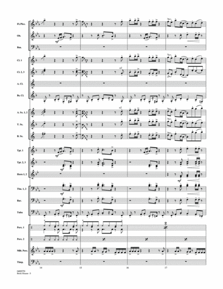 Brick House - Conductor Score (Full Score)
