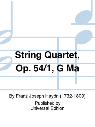 Book cover for String Quartet, Op. 54/1, G Ma