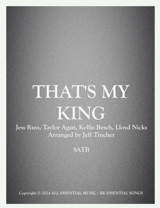 Book cover for That's My King