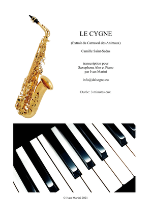Book cover for THE SWAN from The Carnival of the Animals - for Alto Sax and Piano