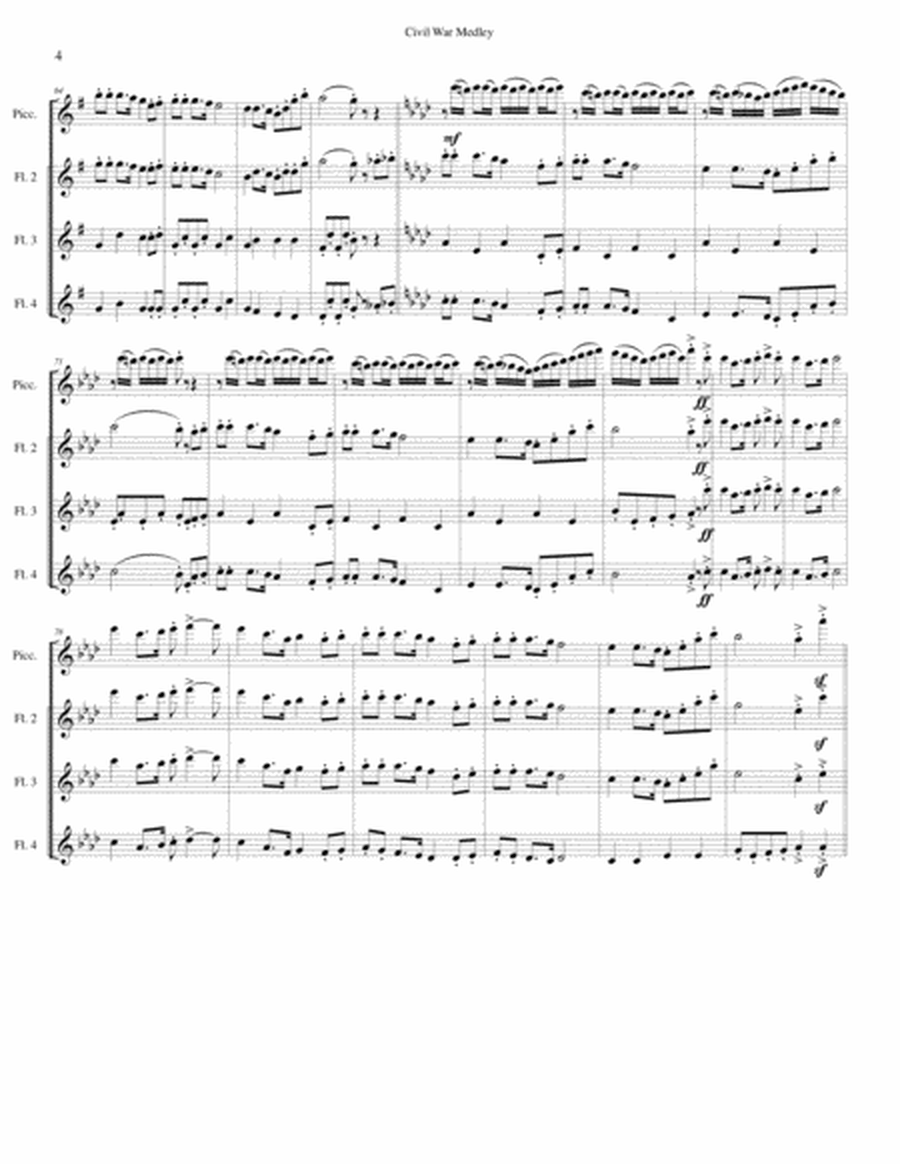 Civil War Medley - For Flute Quartet image number null