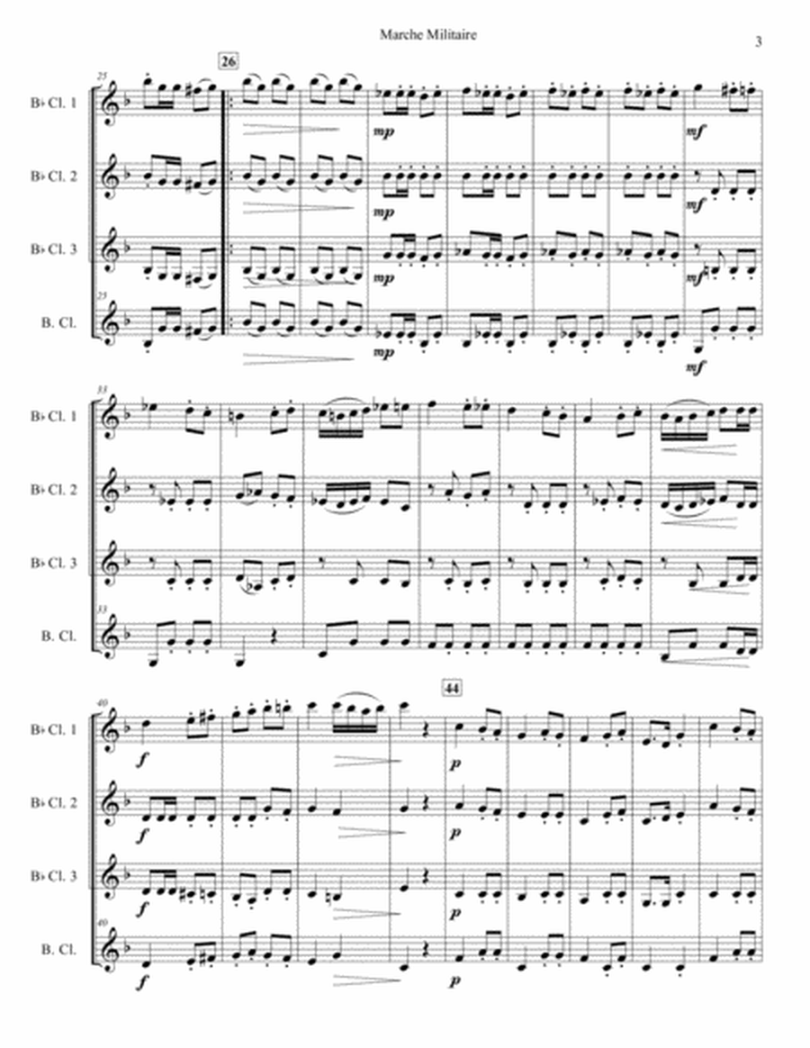 Marche Militaire for Clarinet Quartet image number null