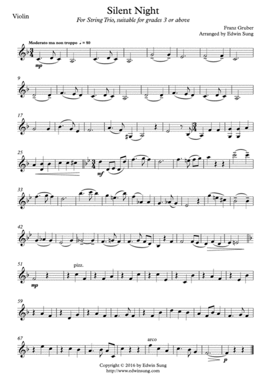 Silent Night (string trio,grades >3,part scores included) image number null