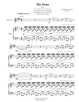 Saint-Saens: The Swan for Alto Sax & Piano