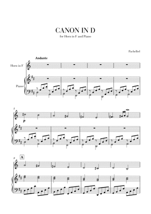 Book cover for Canon in D for Horn in F and Piano