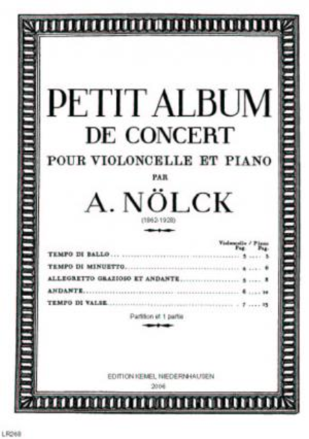 Petit album de concert : pour violoncelle et piano