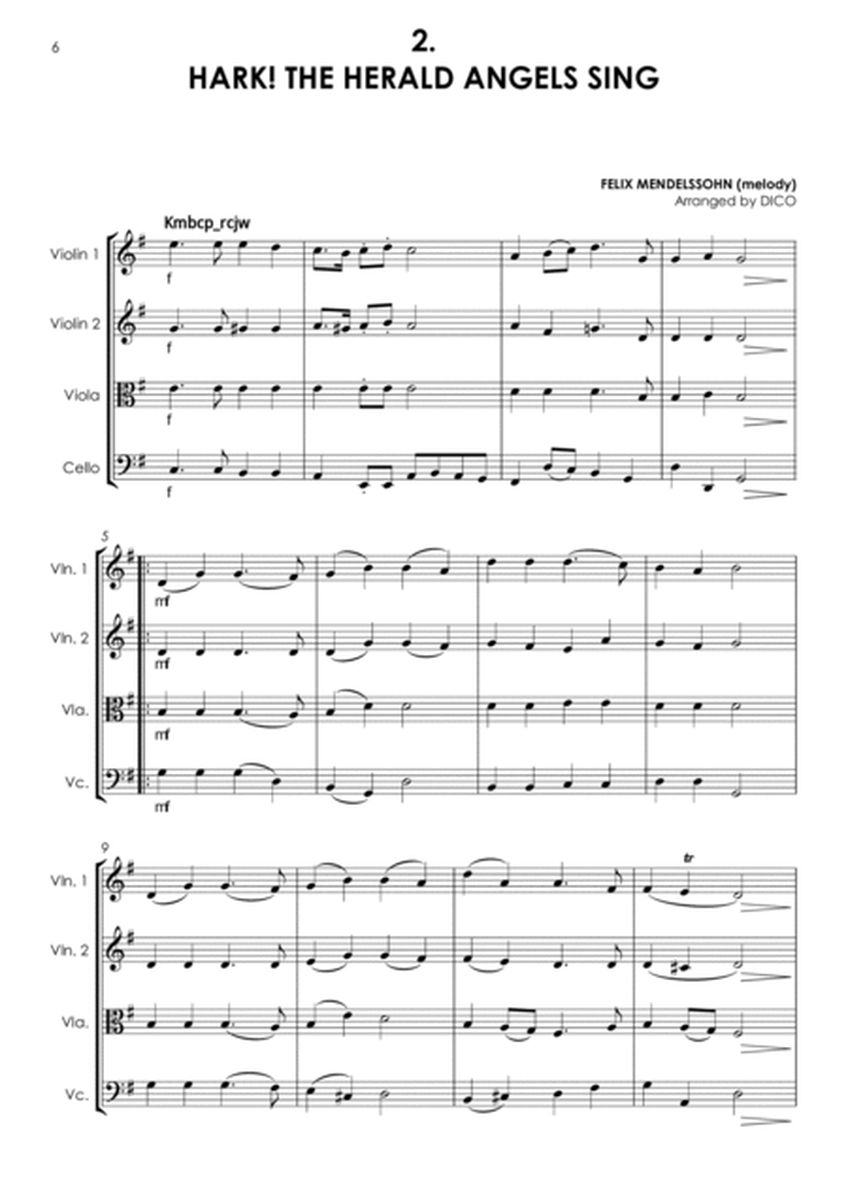 10 Christmas Carols for String Quartet, Vol. 1 - Score image number null