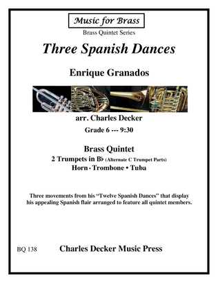 Book cover for Three Spanish Dances for Brass Quintet