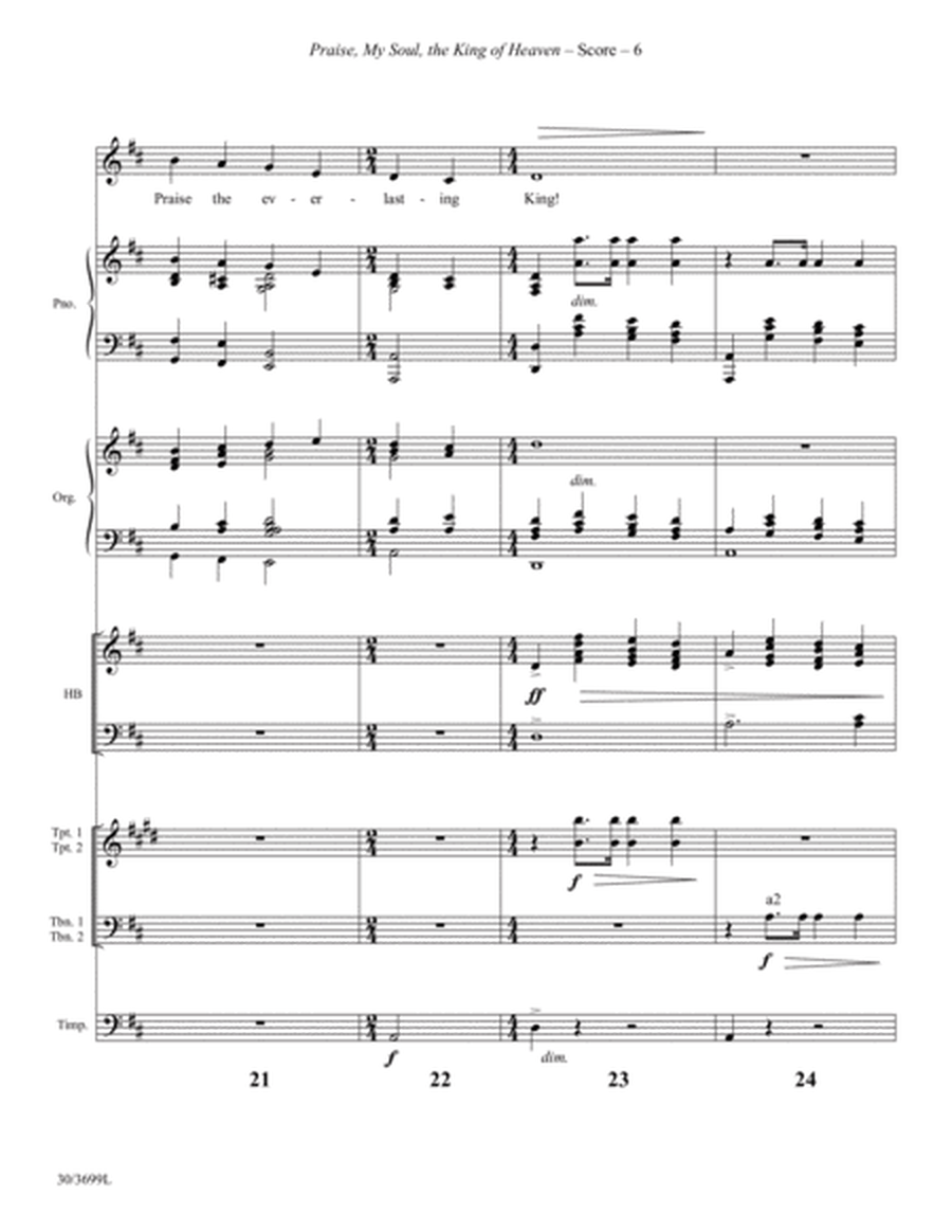 Praise, My Soul, the King of Heaven - Instrumental Ensemble Score and Parts