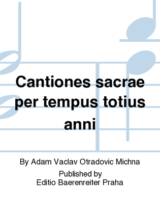 Book cover for Cantiones sacrae per tempus totius anni