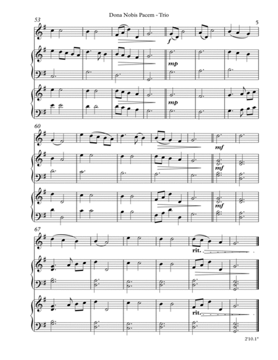 Dona Nobis Pacem, Trio for Violin, Harp, Piano image number null