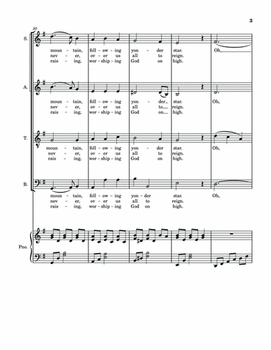 We Three Kings - SATB choir with optional Piano accompaniment image number null