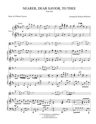 Book cover for Nearer, Dear Savior, to Thee (Viola Solo)