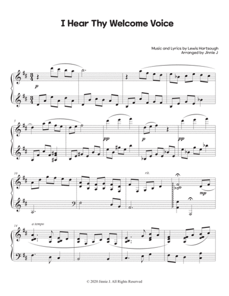 I Hear Thy Welcome Voice (Piano Hymn Arrangement) image number null