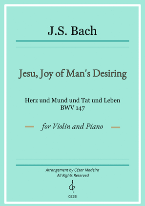 Jesu, Joy of Man's Desiring - Violin and Piano (Individual Parts)