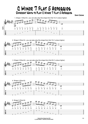 Book cover for C Minor 7 Flat 5 Arpeggios (5 Ways to Play)