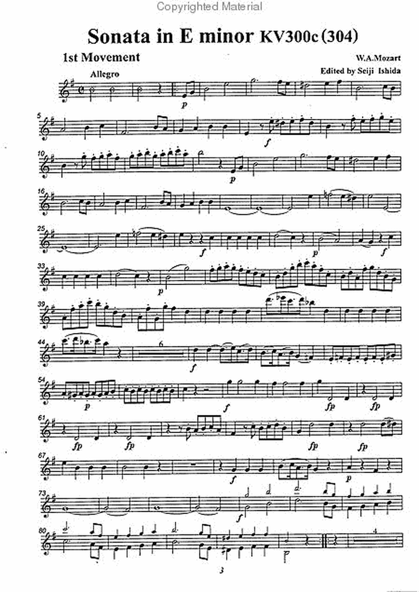 Flute Sonata in E minor, KV304