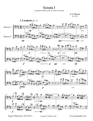 Handel: Six Sonatas Complete for Bassoon Duo