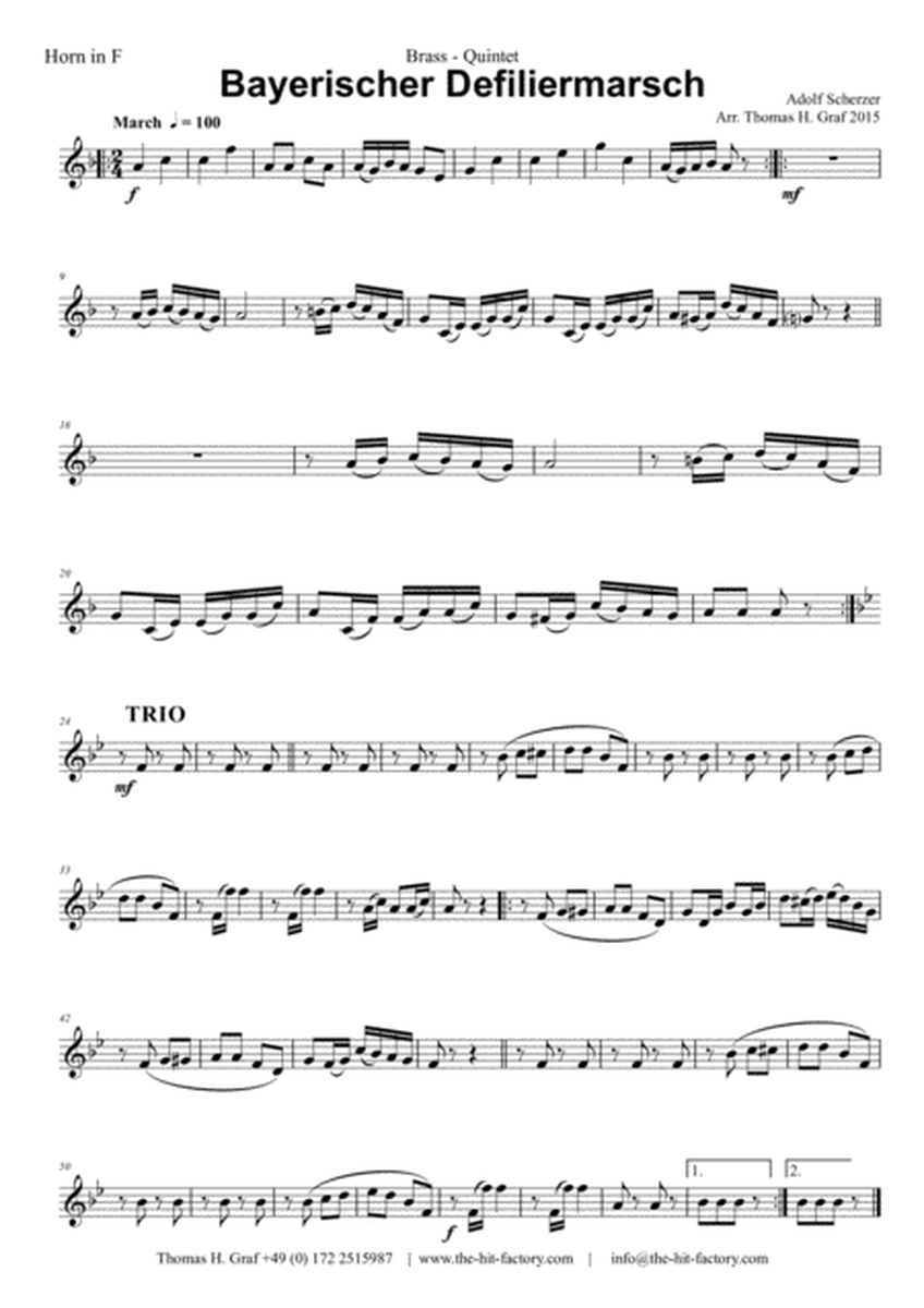 Bayerischer Defiliermarsch - German March - Oktoberfest - Brass Quintet image number null