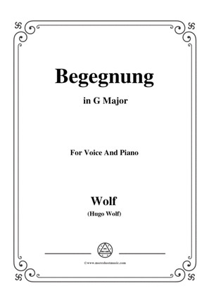 Book cover for Wolf-Begegnung in G Major,for Voice and Piano