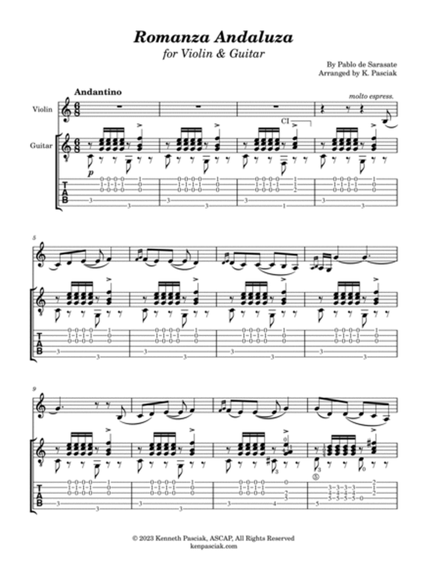 Romanza Andaluza (for Violin & Guitar) image number null