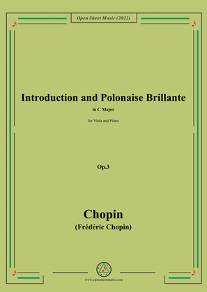 Book cover for Chopin-Introduction and Polonaise Brillante,Op.3,for Viola and Piano