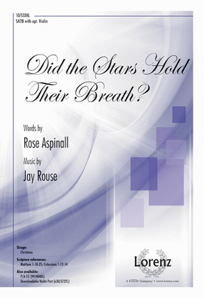 Book cover for Did the Stars Hold Their Breath?