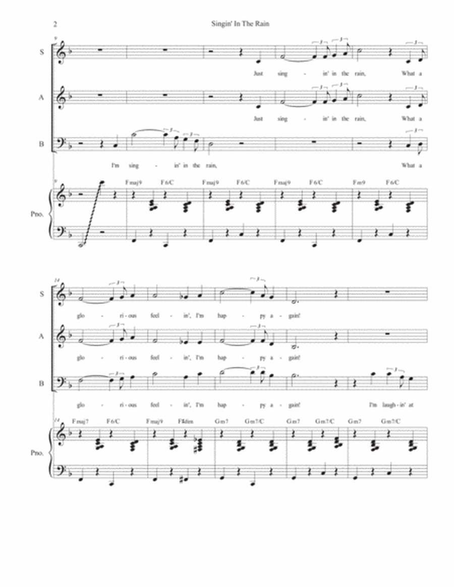 Singin' In The Rain by Nacio Herb Brown 3-Part - Digital Sheet Music