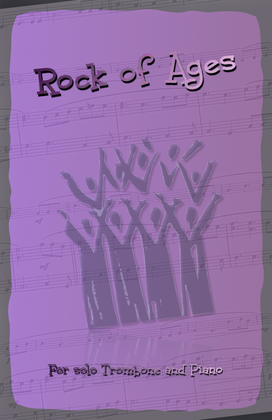 Book cover for Rock of Ages, Gospel Hymn for Trombone and Piano