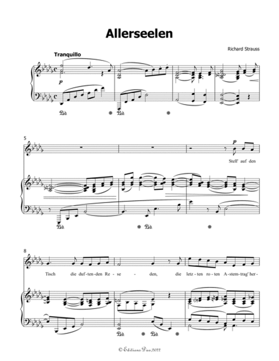 Allerseelen, by Richard Strauss, in D flat Major