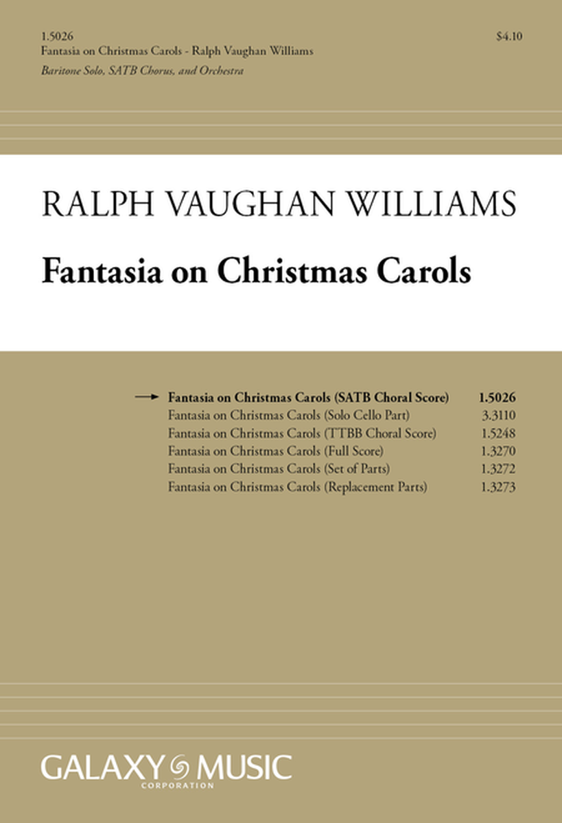 Fantasia on Christmas Carols (Choral Score)