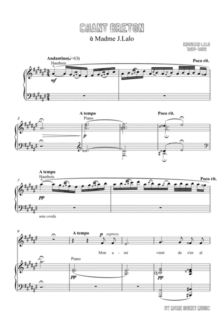 Lalo-Chant breton in d sharp minor,for Voice and Piano image number null