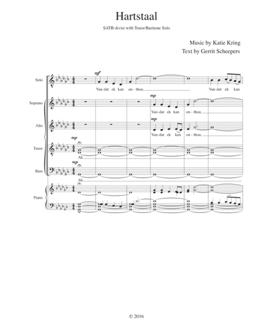 Hartstaal - SATB with Baritone Solo image number null