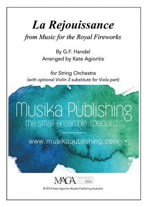Book cover for La Rejouissance (from Music for the Royal Fireworks) - String Orchestra