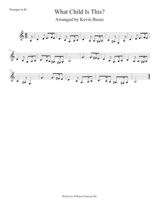 Book cover for What Child Is This? (Easy key of C) Trumpet