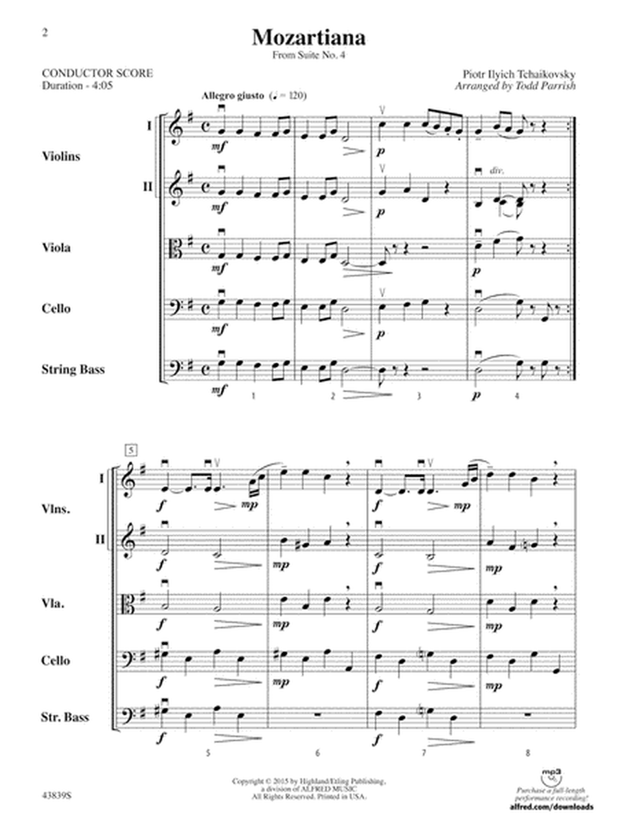 Mozartiana: Score