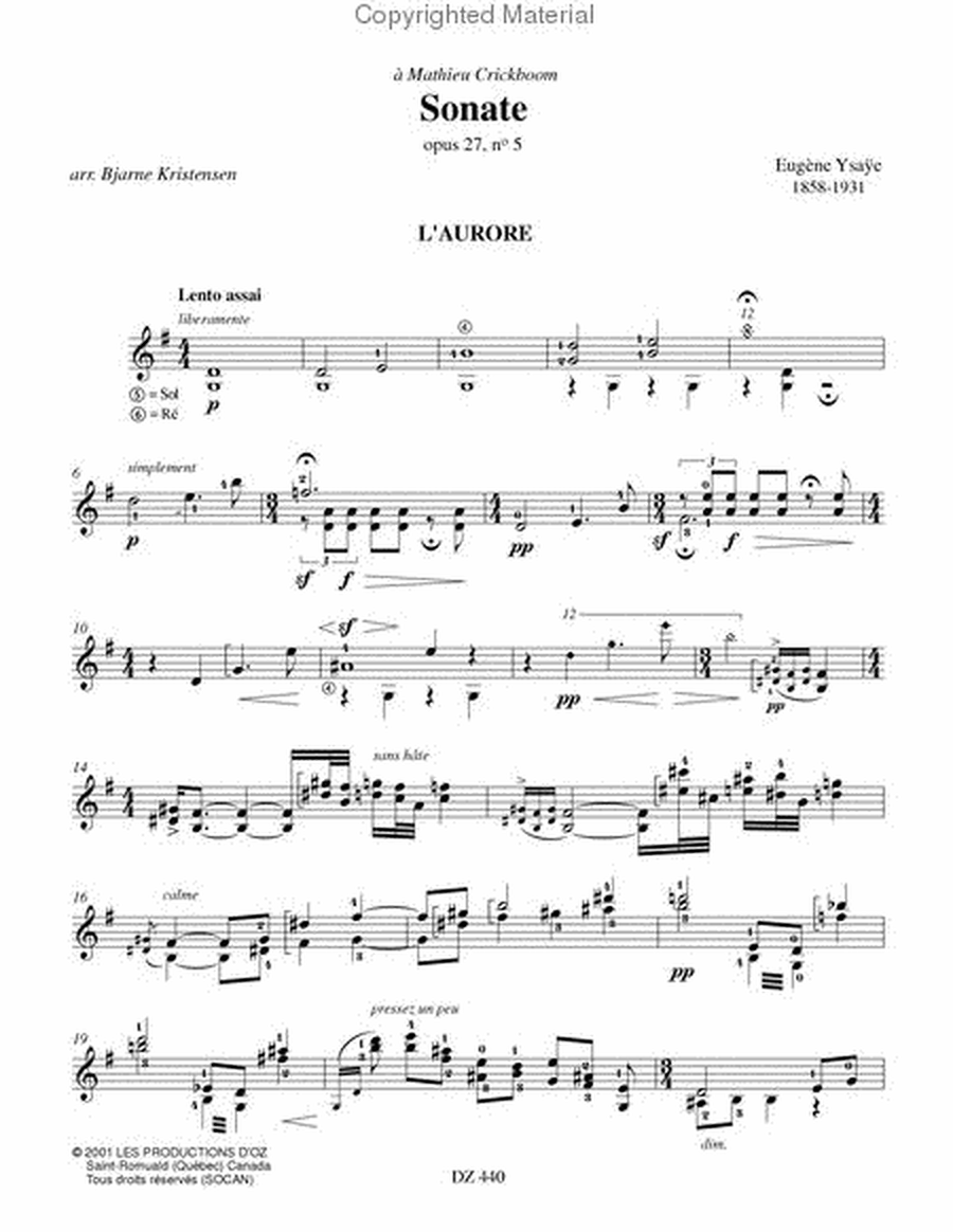 Sonate opus 27, no 5