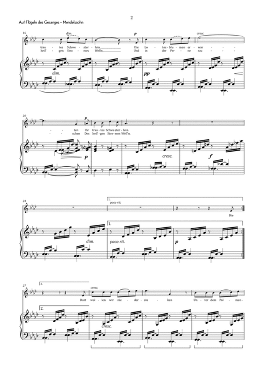 Mendelssohn - Auf Flügeln des Gesanges in A-flat major - Intermediate image number null