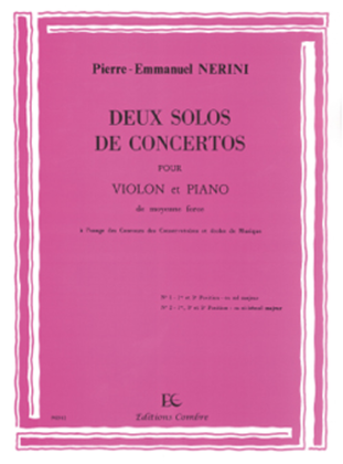 Book cover for Solos de concertos (2) en Sol maj. et Sib maj.