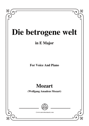 Mozart-Die betrogene welt,in E Major,for Voice and Piano