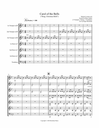 Carol of the Bells (F min) (Brass Septet - 3 Trp, 3 Hrn, 1 Trb)