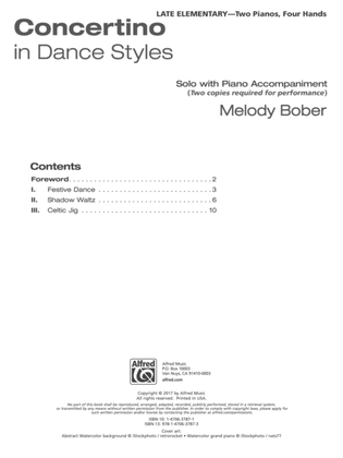 Book cover for Concertino in Dance Styles: Solo with Piano Accompaniment - Piano Duo (2 Pianos, 4 Hands)