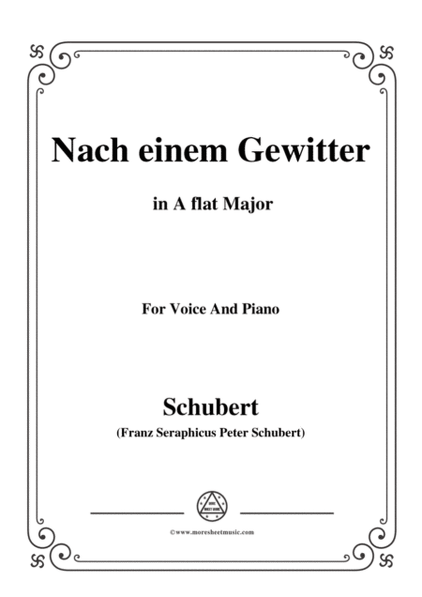 Schubert-Nach einem Gewitter in A flat Major,for voice and piano image number null