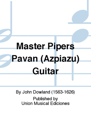 Book cover for Master Pipers Pavan (Azpiazu) Guitar