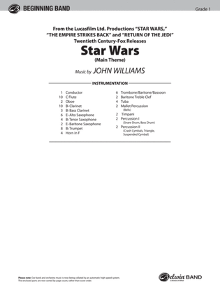 Book cover for Star Wars Main Theme: Score