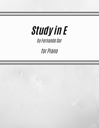 Book cover for Study in E (for Piano)