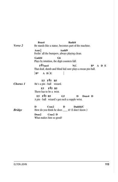 The Who 'Pinball Wizard' Sheet Music, Chords & Lyrics